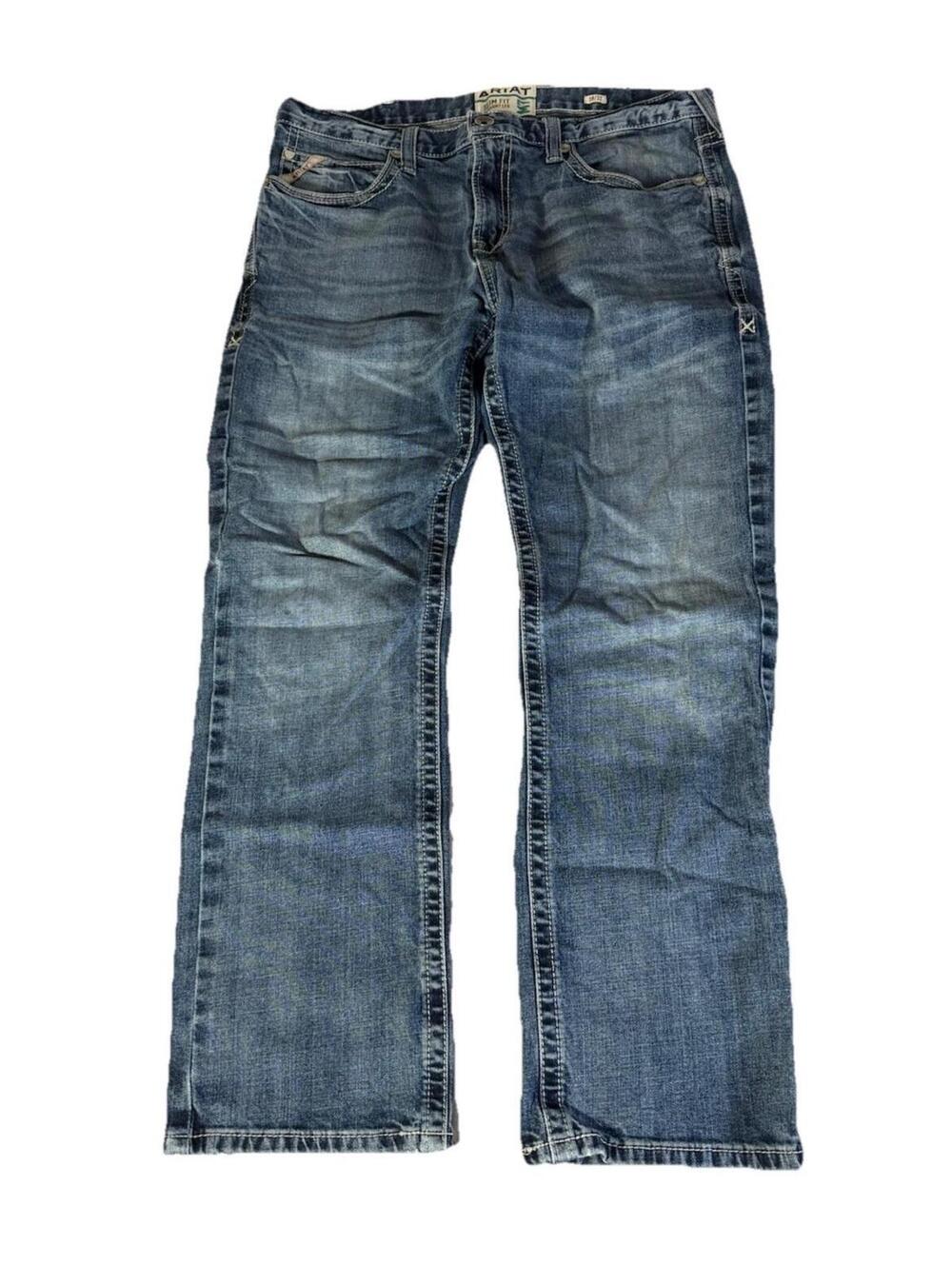 Ariat Jeans Mens 38x32 M7 Slim Fit Straight Leg Medium Wash Stretch